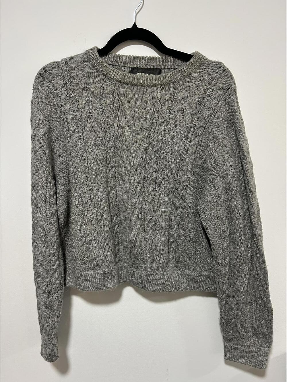 Grey Reformation Cable Knit Sweater